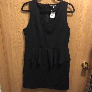 black peplum dress
